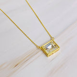 Square Pendant Necklace Diamond Clean