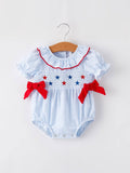 Smocking Star Embroidered Romper