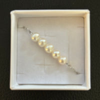 Sterling Silver 5 pearl Bracelet