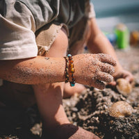 Turquoise + Raw Cognac Aromatherapy Pendant Bracelet