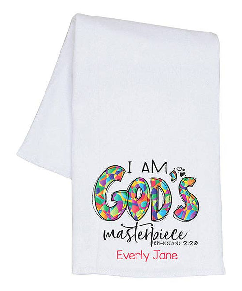 I am God's Masterpiece Burp Cloth