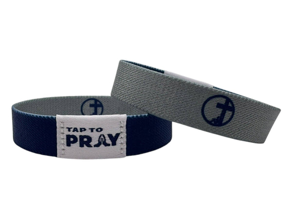 Tap To Pray™ Wristbands  Navy & Grey