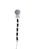 Pacifier Clip: Grey + Mint + Ivory
