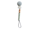 Mini Pacifier Clip-Sage/Peach/Ivory