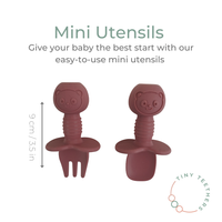 Mini Fork + Spoon Silicone Utensil Set