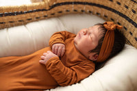 Saddle Longhorn Orange Western Knotted Baby Gown