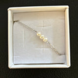 Sterling Silver Three Small Pearl Bracelet