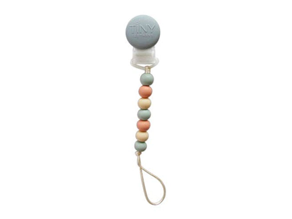Mini Pacifier Clip-Sage/Peach/Ivory