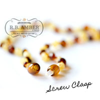 Lapis Lazuli + Cognac Amber Necklace 10-11 inches