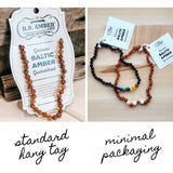 Lapis Lazuli + Cognac Amber Necklace 10-11 inches