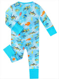Sea Turtle Bamboo Baby Convertible Zippy Romper