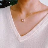 Square Pendant Necklace Diamond Clean