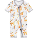 Charlie's Project Kids - PoshTOT Sloth Bamboo Baby Shorty Zippy Romper: 0-3M