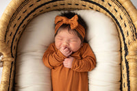 Saddle Longhorn Orange Western Knotted Baby Gown