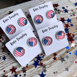 American Flag Earrings 4th Of July