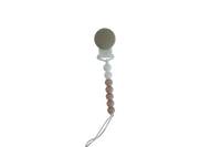 Mini Pacifier Clip-Sage/Peach/Ivory