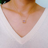 Square Pendant Necklace Diamond Clean