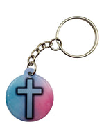 Tap To Pray Keychains: Pastel + Cross