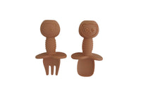 Mini Fork + Spoon Silicone Utensil Set