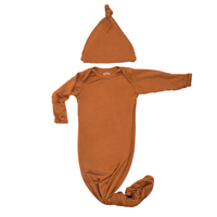 Saddle Longhorn Orange Western Knotted Baby Gown