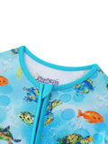 Sea Turtle Bamboo Baby Convertible Zippy Romper