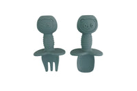 Mini Fork + Spoon Silicone Utensil Set