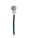 Pacifier Clip: Grey + Mint + Ivory