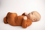 Saddle Longhorn Orange Western Knotted Baby Gown