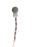 Pacifier Clip: Grey + Mint + Ivory