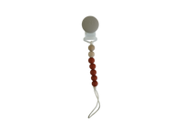 Mini Pacifier Clip-Sage/Peach/Ivory
