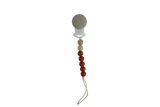 Mini Pacifier Clip-Sage/Peach/Ivory