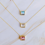 Square Pendant Necklace Diamond Clean