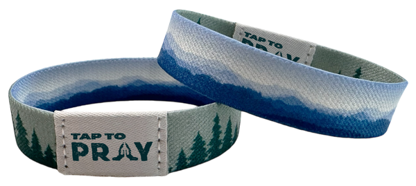 Tap To Pray Wristbands Blue Mountains & Green Forests