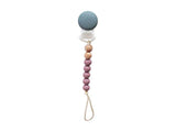 Mini Pacifier Clip-Sage/Peach/Ivory