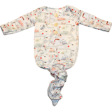 Road Map Knotted Gown & Hat