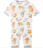 Charlie's Project Kids - PoshTOT Sloth Bamboo Baby Shorty Zippy Romper: 0-3M