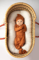 Saddle Longhorn Orange Western Knotted Baby Gown