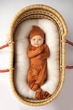 Saddle Longhorn Orange Western Knotted Baby Gown