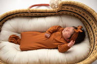 Saddle Longhorn Orange Western Knotted Baby Gown