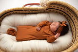 Saddle Longhorn Orange Western Knotted Baby Gown