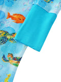 Sea Turtle Bamboo Baby Convertible Zippy Romper