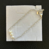 Sterling Silver Three Small Pearl Bracelet