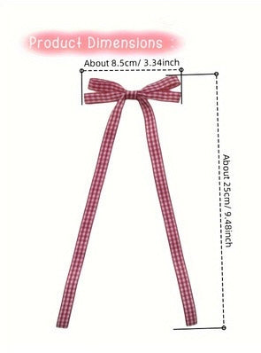 Pink Checkered Bow