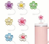 Hawaiian Flower Straw Covers