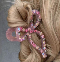 Bling Pink Bow Clip