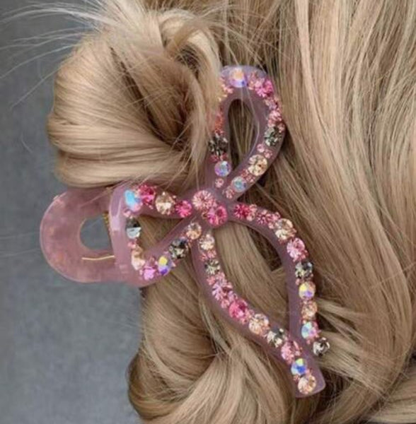Bling Pink Bow Clip
