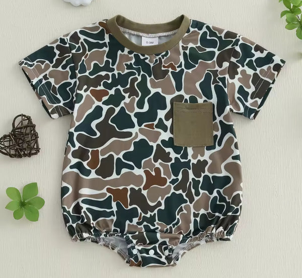Camo Pocket Romper