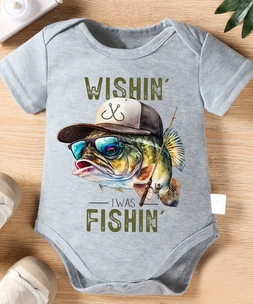 Wishin I Was Fishing Onesie