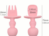 Mini Fork + Spoon Silicone Utensil Set