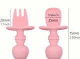 Mini Fork + Spoon Silicone Utensil Set